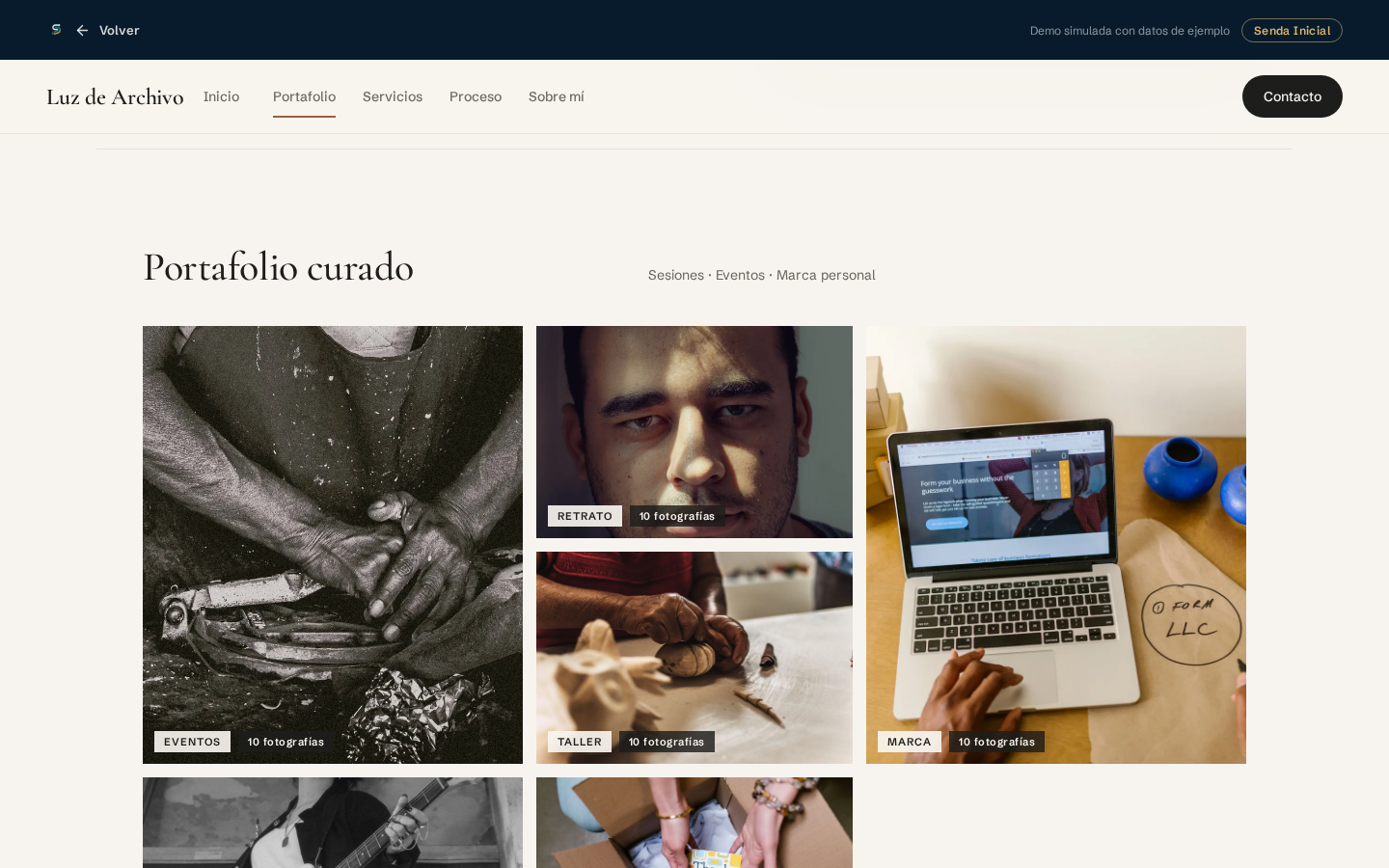 Vista conceptual de una presencia web